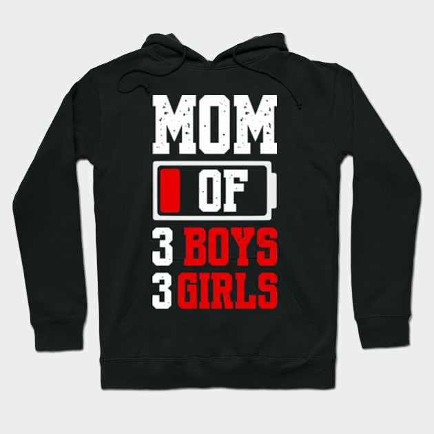 Mom of 3 Boys 3 Girls Shirt Gift from Son Mothers Day Birthday Women Hoodie by Shopinno Shirts